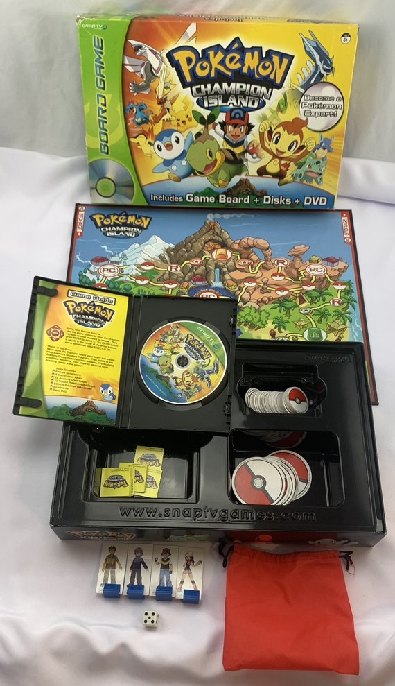 SnapTV Pokemon Champion Island DVD Board Game COMPLETE