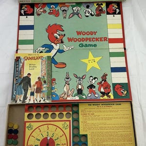 1958 Woody Woodpecker Game by Milton Bradley Complete in Good Cond FREE SHIPPING