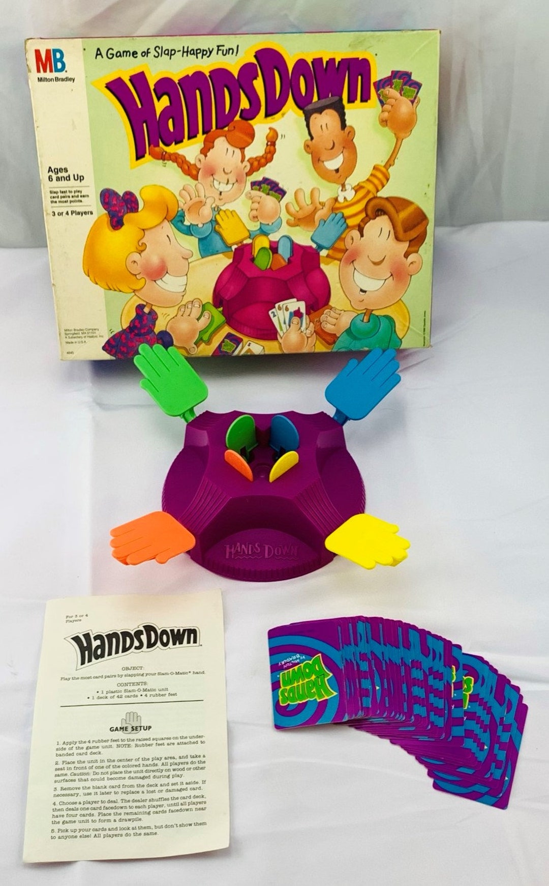 1990 Hands Down Game by Milton Bradley Complete in Great Etsy