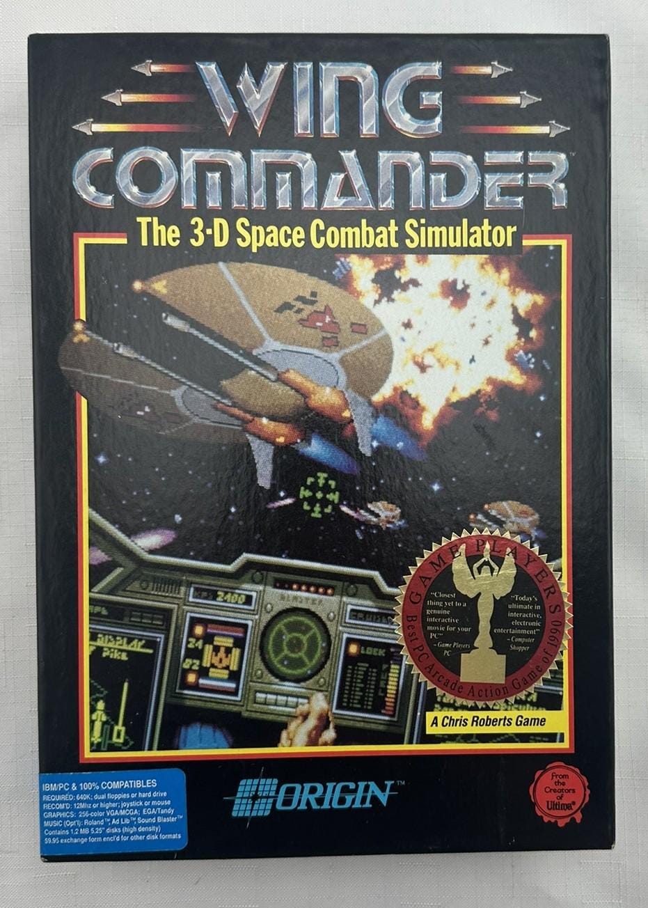 1990 Wing Commander Computer Game PC 5.25" Floppy Disk Complete Never ...