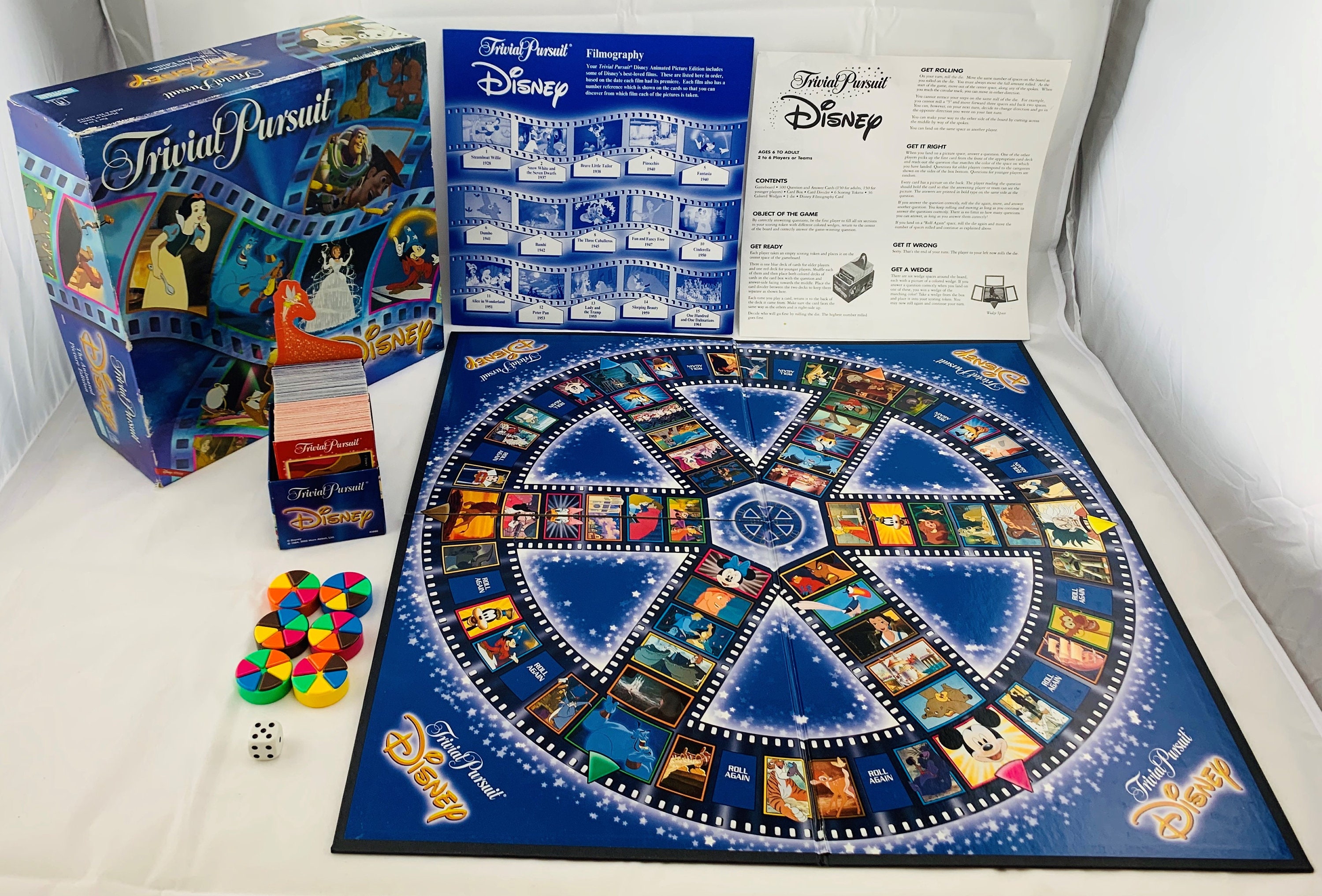 2002 Trivial Pursuit: Disney Animated Edition Complete in Great Condition  FREE SHIPPING -  Israel