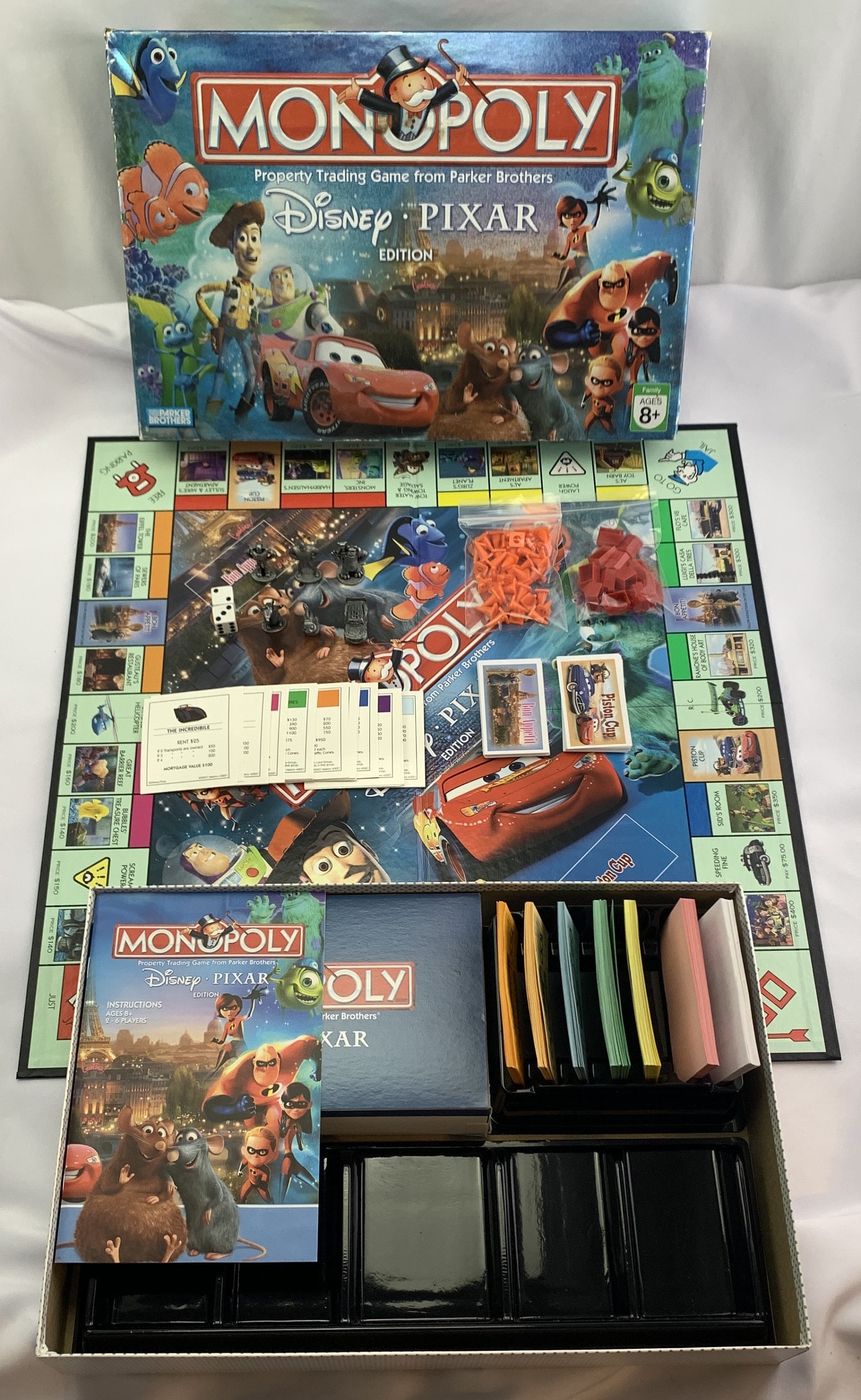 Disney Pixar Monopoly Game by Parker Brothers Complete Great