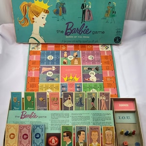 Board Game Replacement Pieces: The Barbie Game Queen of the Prom 1960  Mattel