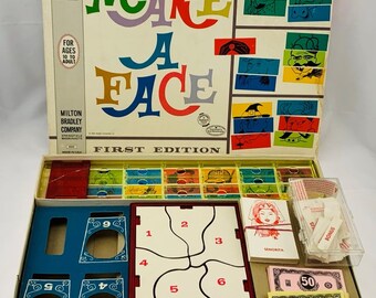 1962 Make a Face Game by Milton Bradley Complete in Great Condition FREE SHIPPING