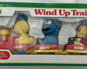 Sesame Street Big Bird's Wind up Train Vintage 1990's Illco