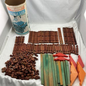1974 Lincoln Logs Frontiersman Set Playskool Good Condition Clean FREE SHIPPING
