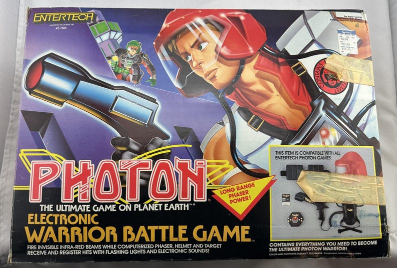 1986 Photon Electronic Warrior Battle Game Red and Green Working Great Condition FREE SHIPPING image 7