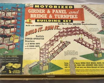 1960 Girder and Panel Building Set Motorized Bridge and Turnpike Set #9 FREE SHIPPING
