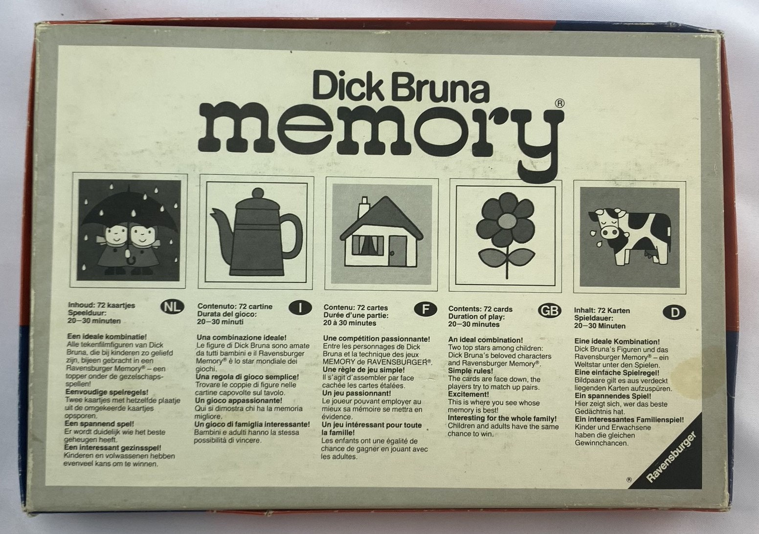 Prestigieus Koreaans Michelangelo Vintage Dick Bruna Memory Game by Ravensburger Complete in - Etsy Finland