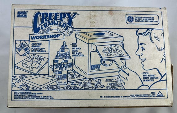 1993 Creepy Crawlers Thing Maker Toy Max 6 Full Goop, Mold Kit