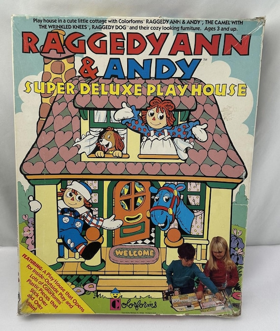 The World of Raggedy Ann コレクティブルズ VINTAGE Colorforms Raggedy Ann & Andy Super Deluxe Playhouse