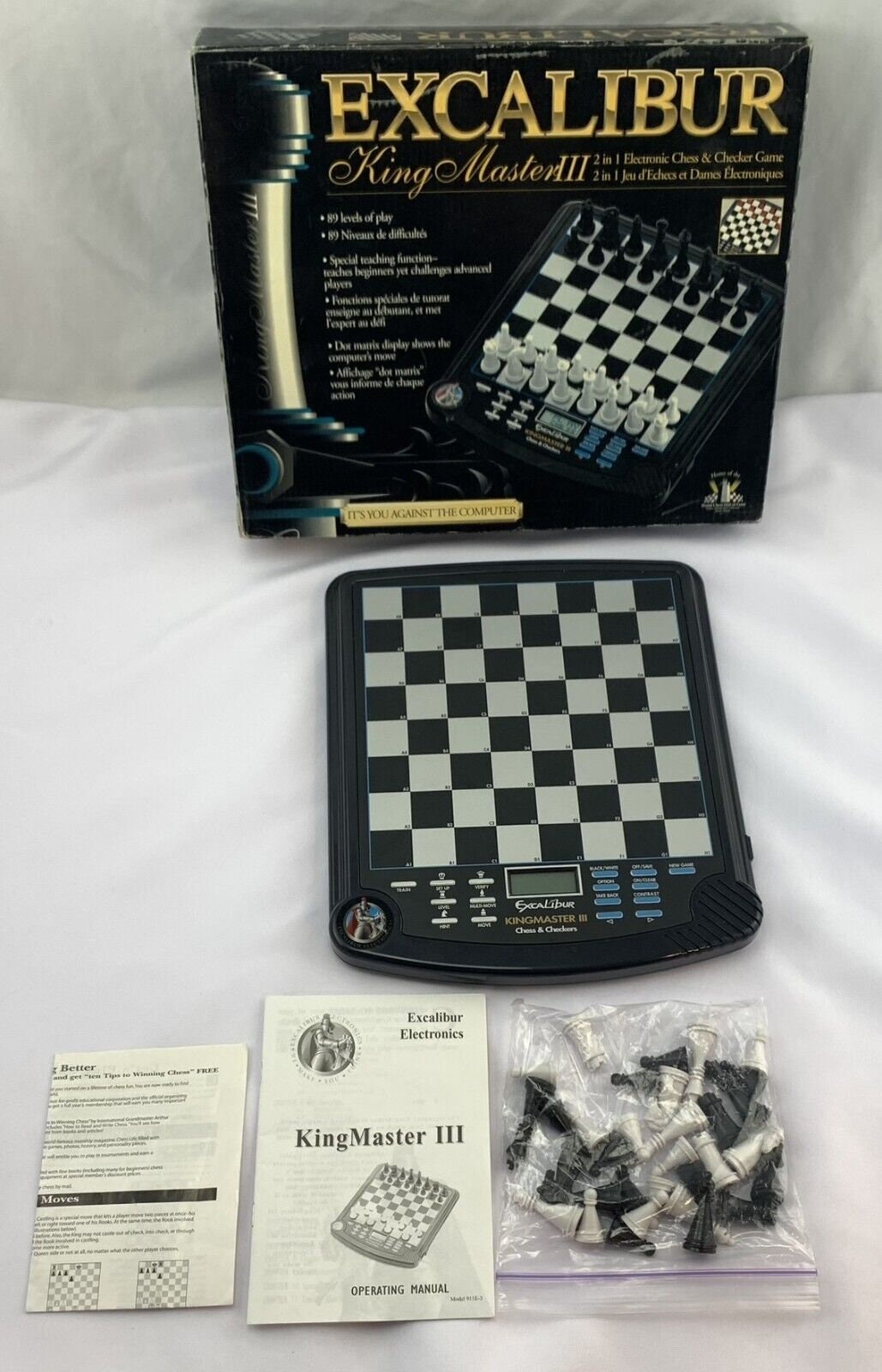 Excalibur King Master Electronic Chess Game Complete in Great 