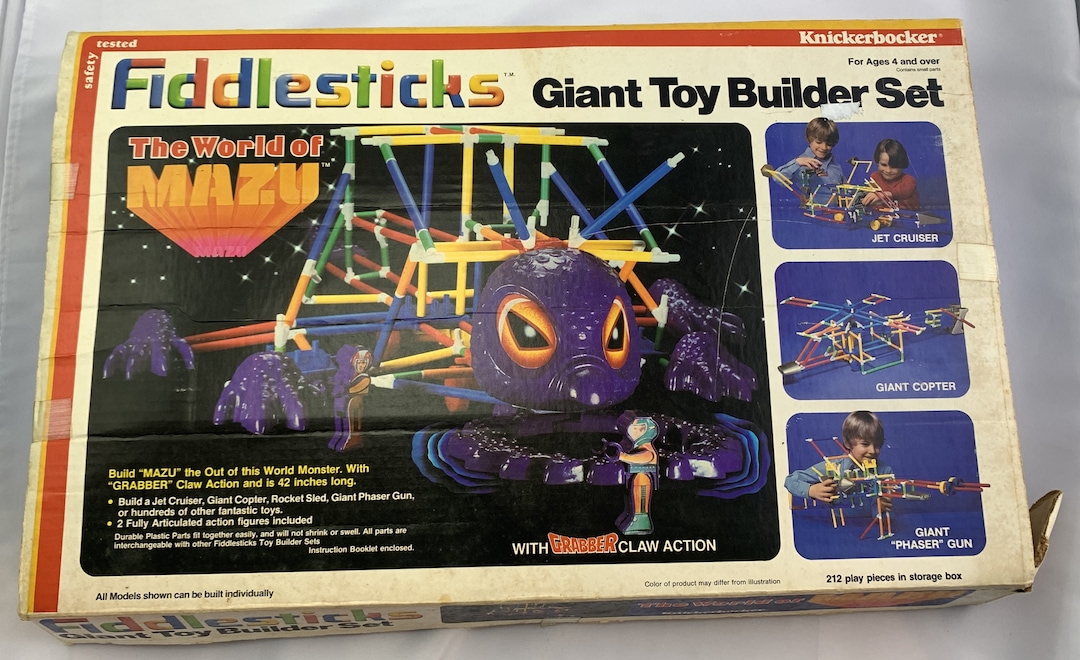 1980 Fiddlesticks Fiddlestix Fiddle Sticks Giant Toy Builder Set