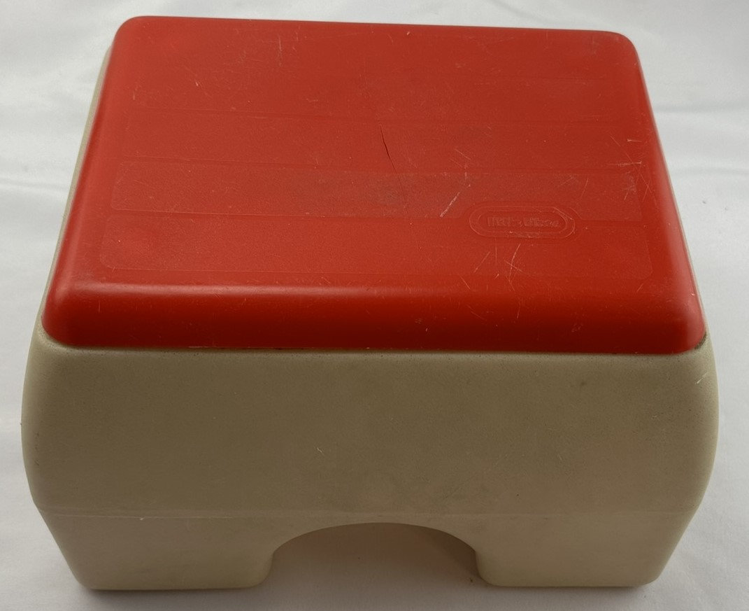 1985 Little Tikes Step Stool Red and Tan Clean in Good Condition FREE SHIPPING Etsy