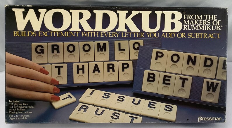 1985 Wordkub Game by Pressman Complete in Great Condition FREE SHIPPING ...