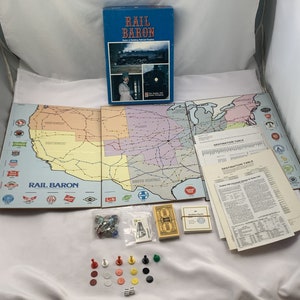 1977 Rail Baron Game by Avalon Hill Complete in Great Conditon FREE SHIPPING