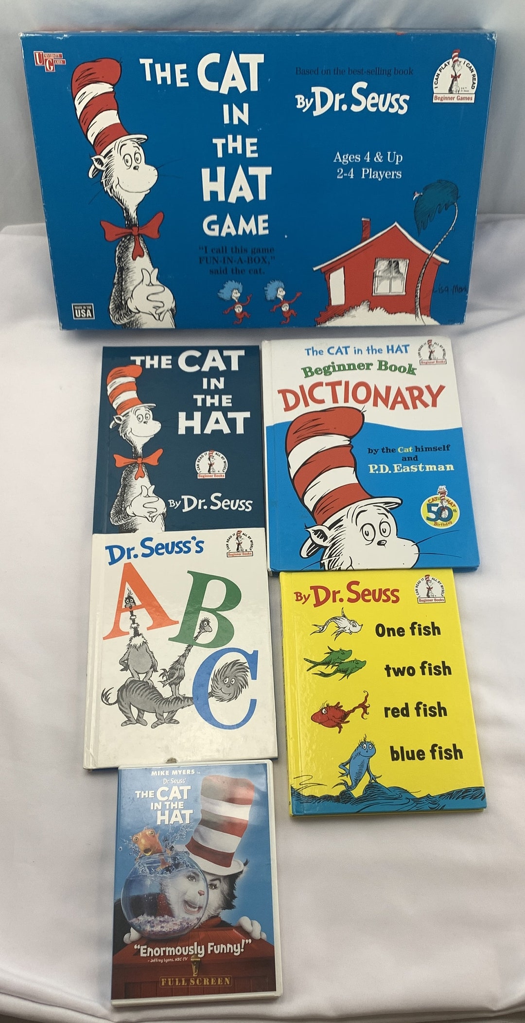 Dr Seuss Cat in the Hat Game Complete 4 Books, Movie All in Great