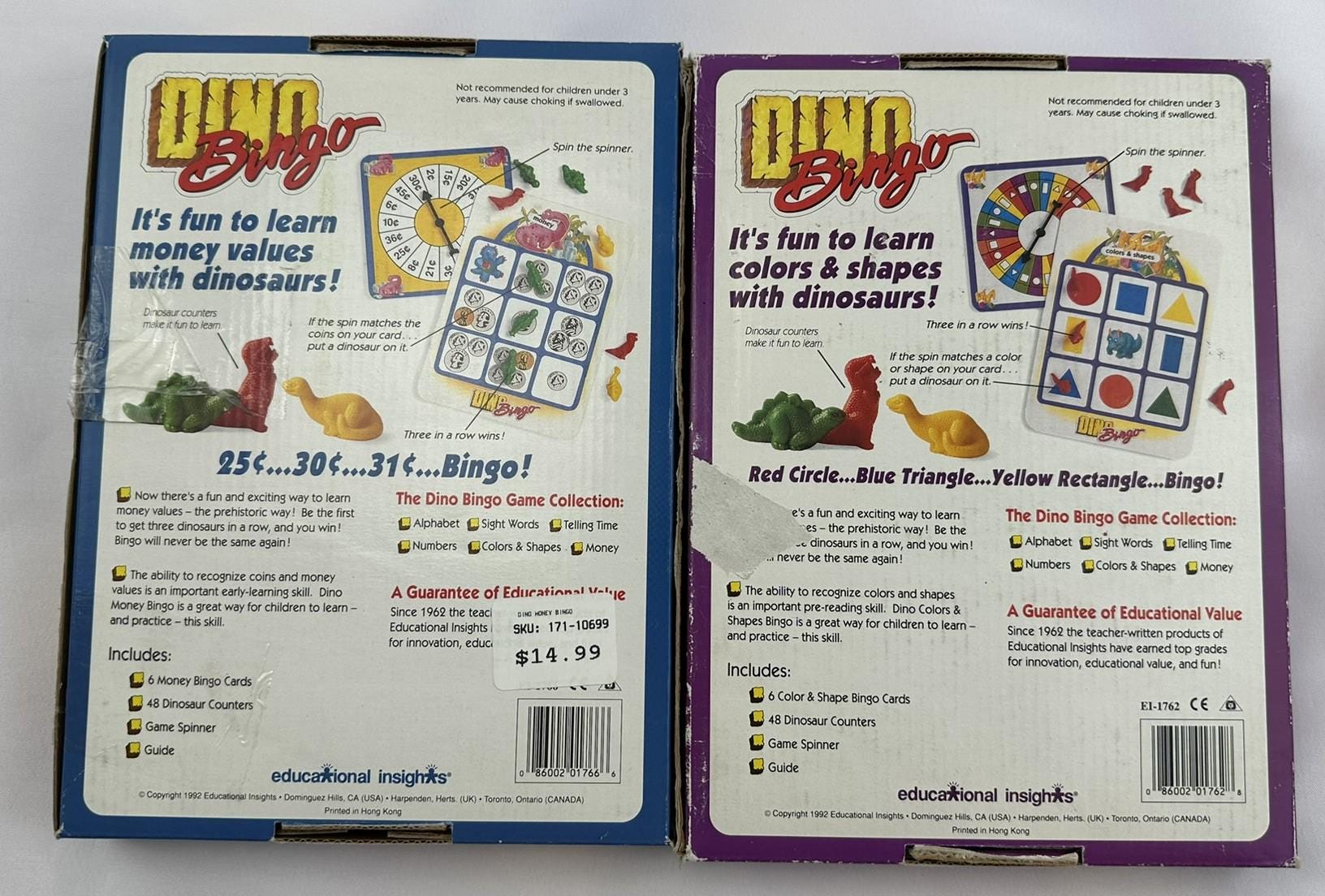1992 Dino Bingo Games by Educational Insights Complete in Good Condition  FREE SHIPPING - Etsy