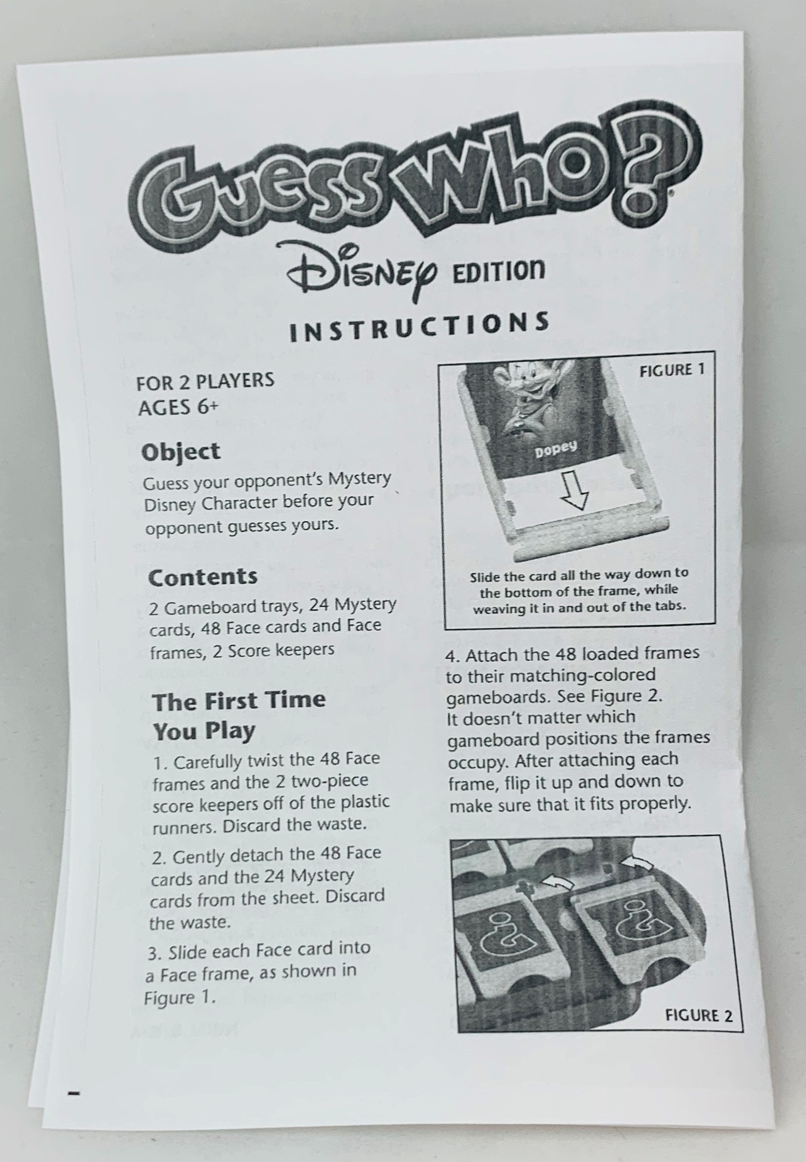 Disney Guess Who Game by Hasbro Complete in Great Condition FREE SHIPPING Etsy Canada