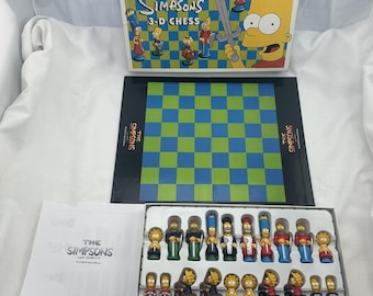 1991 Simpsons Chess Set by Cardinal Complete in Great Condition FREE SHIPPING