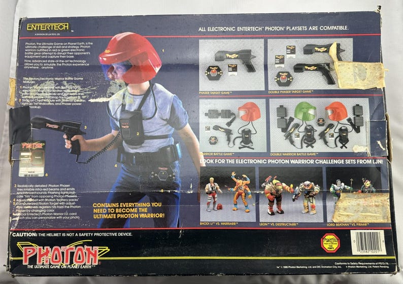 1986 Photon Electronic Warrior Battle Game Red and Green Working Great Condition FREE SHIPPING image 8