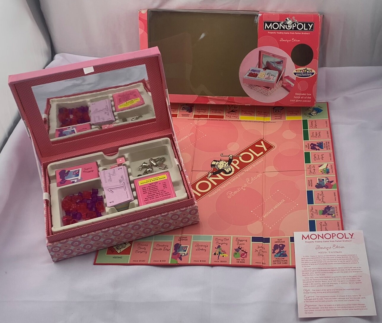 モノポリー　ブティック　Monopoly Pink Boutique MONOPOLY Pink Boutique Edition Case And Board Only** | eBay