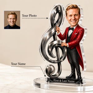 Custom Music Teacher Caricature Figurine from Photo | Band Director Gift | Choir Director & Orchestra Teacher Keepsake