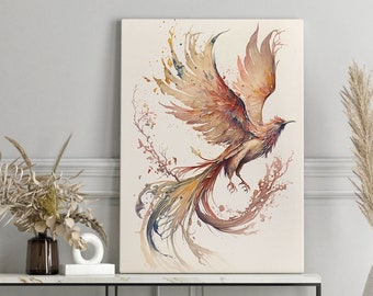 Extraordinary Printable Phoenix Art: Watercolor Digital Download