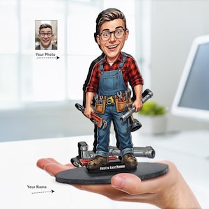 Regalo de fontanero con licencia / Exhibición promocional de instalador de tuberías y personal de mantenimiento / Figura personalizada, imán, llavero, dije para coche