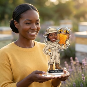 Imker Personalisierte Fotofigur • Personalisierter Schreibtischaufsteller • Ruhestand Geschenk für Honig Farmer