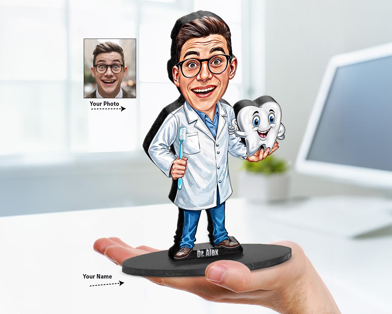 Dental Student Gifts | Dentist Student Gift | Caricature Portrait From Your Photo | Unique, Funny Gift Sets with Your Photo & Name | DT1924
