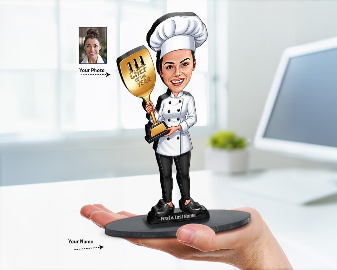 Executive Chef Custom Photo Figure • Personalized Head Cook Desk ...