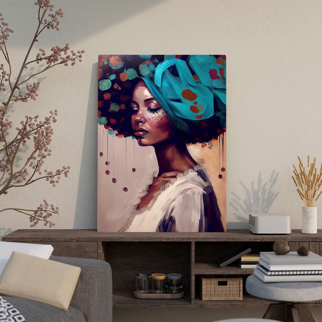 Afro Woman Black Art Christmas Afro Girl Wall Art Black Etsy