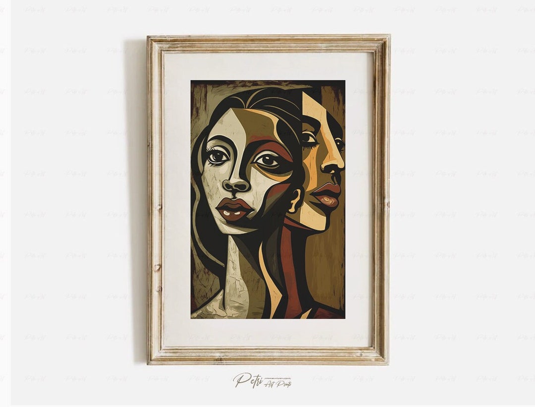 Abstract Woman and Man Portraits Digital Wall Art/poster, Instant ...