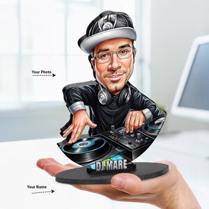 Personalized DJ Gift | Disc Jockey Caricature Portrait From Your Photo | Funny Gift Sets with Your Photo & Name | DJ101
