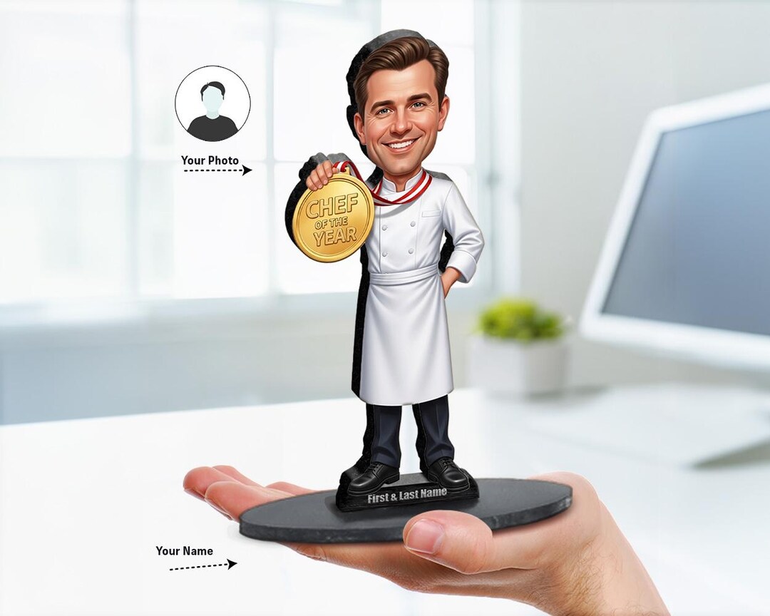Personalized Chef Figurine | Custom Culinary Award Caricature Gift Idea ...
