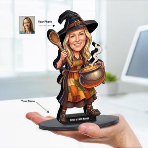 Kulinarna Wiedźma Kuchenna | Dekoracje na Halloween dla Gotującej Mamy | Figurka, magnes, brelok i zawieszka do samochodu