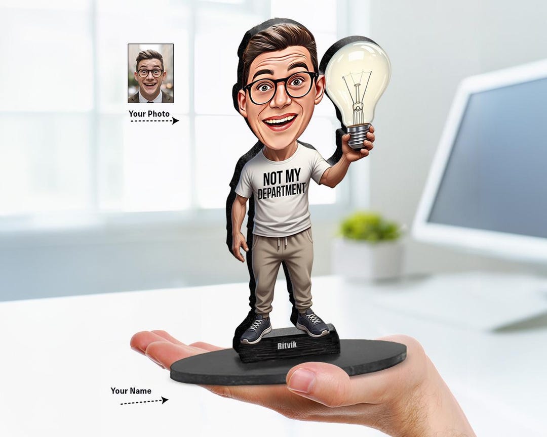 Fun Representative Funny Office Figurine for Men | โnot My Departmentโ Caricature Gift ...