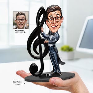 Personalized Band Director Gifts | Choir Teacher Caricature Portrait From Your Photo | Funny Gift Sets with Your Photo & Name | BA135