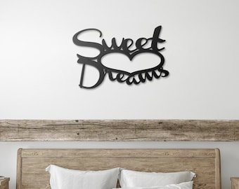 Sweet Dreams | Quote Wall Art | Metal Art | Metal Sign | Bedroom Décor | Nursery Décor | Wall Hangings