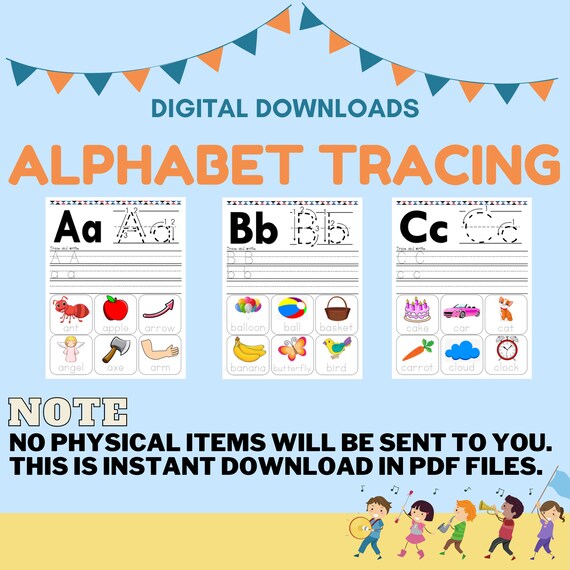 Preschool Printables Alphabet Tracing Worksheets ABC Etsy Ireland