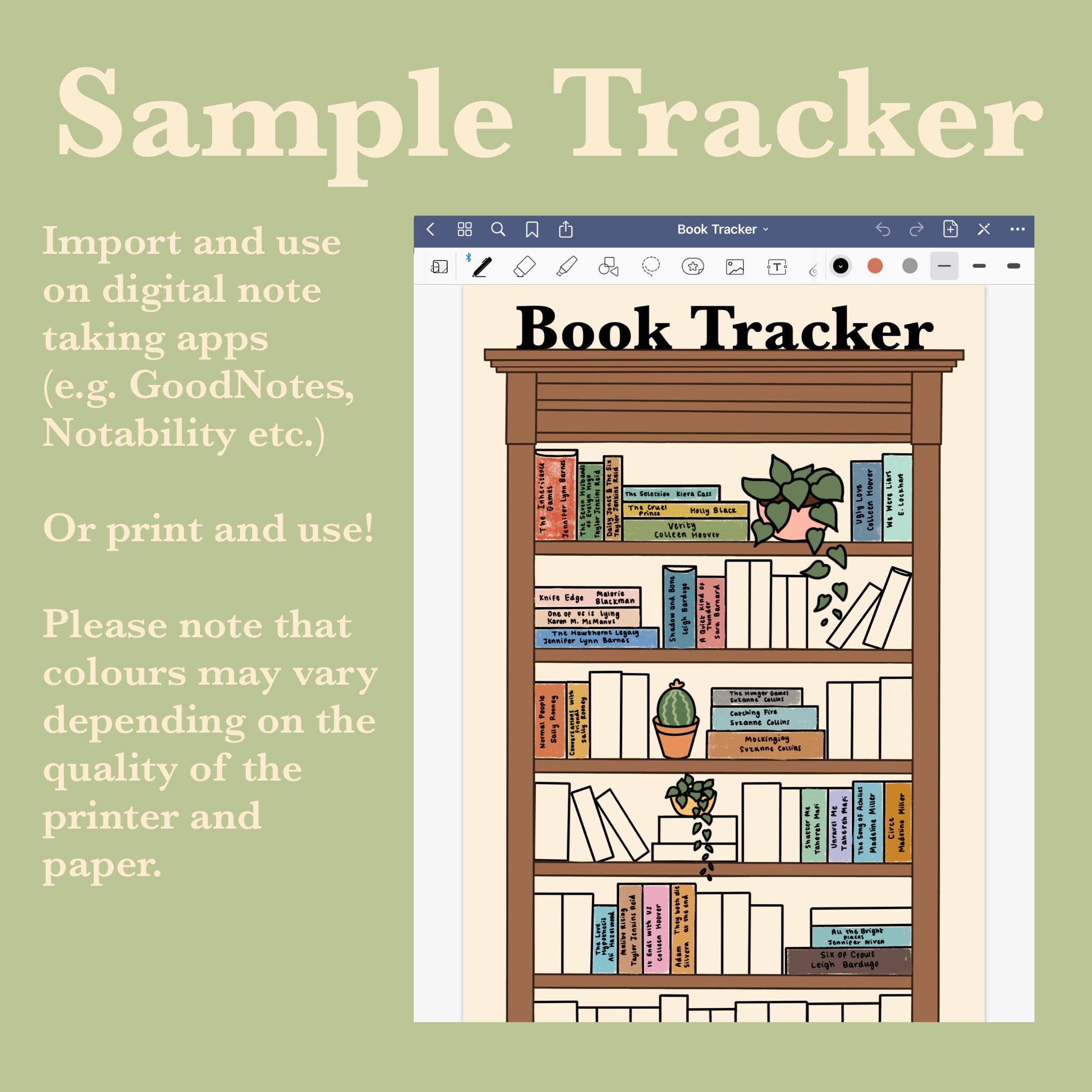 Book Log Reader Book Tracker - Digital - Printable - Reading Log - Bookshelf Tracker ...