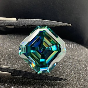 10 Carat Blue Asscher Cut Handmade Loose Moissanite/Lab Diamond/Fancy Shape/Rare Moissanite For Making Jewelry Collection.