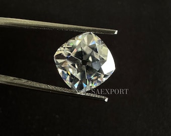 5 Carat Cushion Cut Moissanite, White VVS1 Loose Gemstone