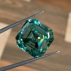 32.85 Carat Light Blue Color 18 MM Asscher Cut Loose Moissanite/Handmade Moissanite/Antique Diamond/Rare Moissanite For Making Jewelry.