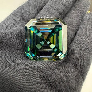 Buy Huge 155.50 Carat Dark Blue Color Asscher Cut 30MM Handmade Loose Moissanite For Making Jewelry Collection/Antique Moissanite.