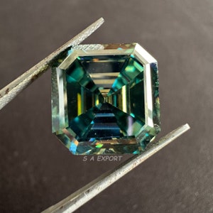 Buy Huge 16.50 Carat Dark Blue Color Asscher Cut 15*14 MM Handmade Fancy Loose Moissanite For Making Jewelry/Fancy Shape/Unique Moissanite..