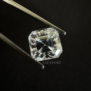 2.50 Carat White Color 8MM Asscher Cut Handmade Loose Moissanite/Fancy Collection/Unique Diamond/Fancy Shape.