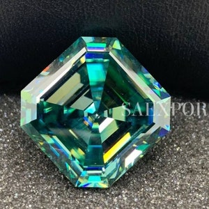 40.15 Carat Dark Blue Color 20 MM Asscher Cut Loose Moissanite/Handmade Diamond/Attractive Moissanite For Making Jewelry Collection..
