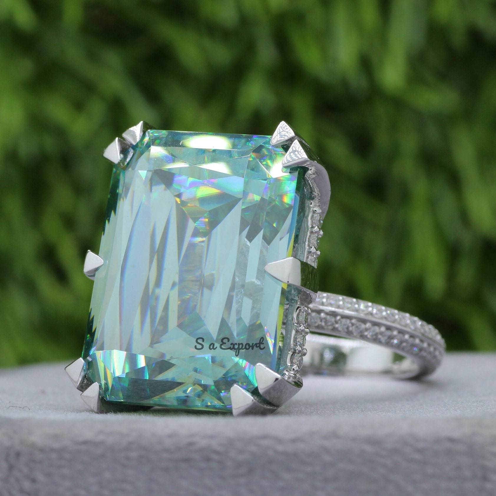 Diamonique emerald rings new arrivals